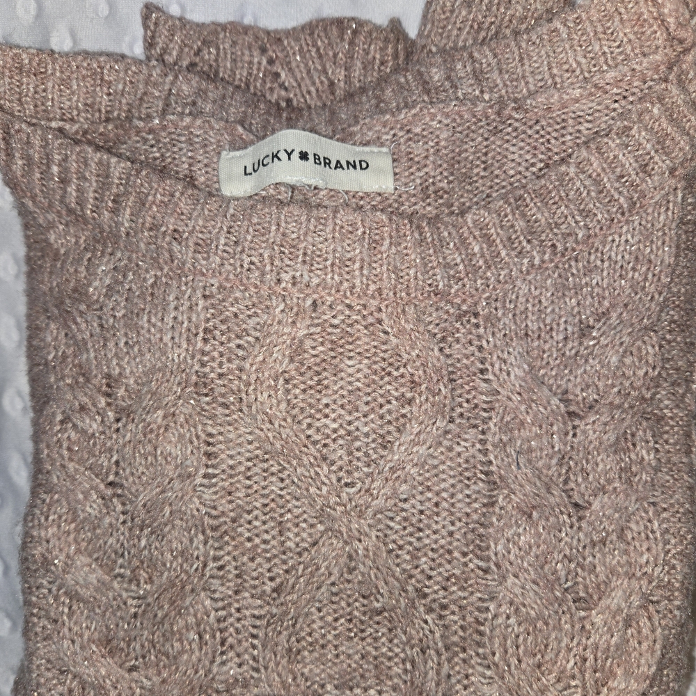 Lucky Brand Coral Cozy Cable Knit Women's Sweater - Picture 2 of 5